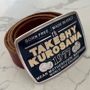 TAKESHY KUROSAWA Men's Vintage leather belt; beautiful condition